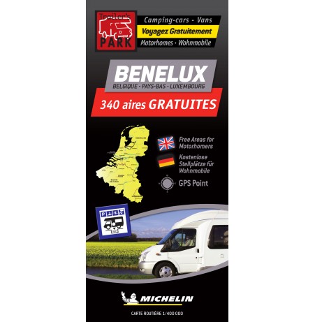 Carte routière BENELUX des Aires de Camping-car GRATUITES