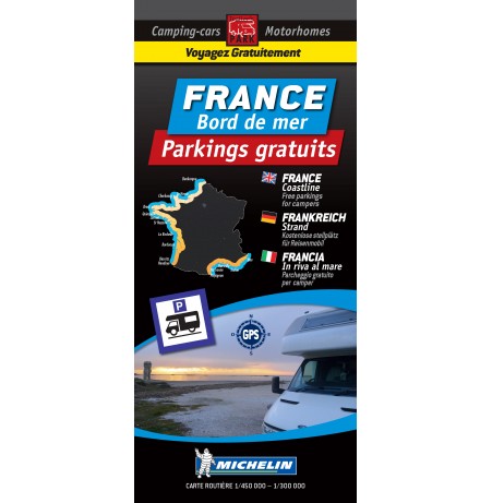 Carte routière FRANCE Bord de mer des Parkings GRATUITS
