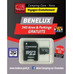 GPS GARMIN - SD Card BENELUX - 340 Aires et Parkings GRATUITS