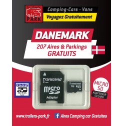 NOUVEAUTÉ ! GPS GARMIN - SD Card DANEMARK - 207 Aires et Parkings GRATUITS