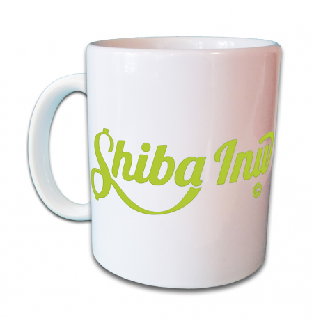 Mug Shiba Inu - Blanc - Signature Vert