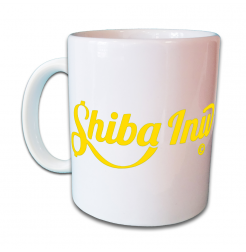 Mug Shiba Inu - Blanc - Signature Jaune