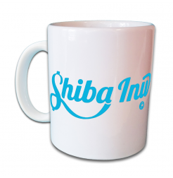 Mug Shiba Inu - Blanc - Signature Bleu