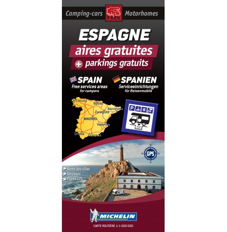 Carte routière ESPAGNE 2014 des Aires de Camping-car GRATUITES